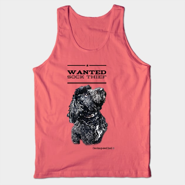 Cockapoo / Doodle Dog Sock Thief Tank Top by WoofnDoodle 